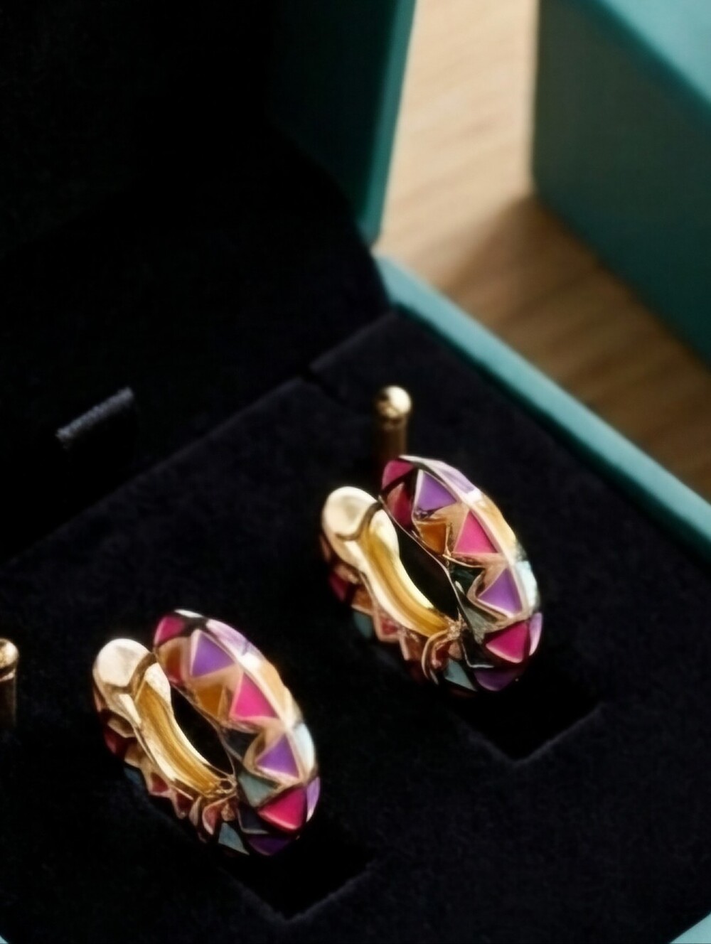 Colorful Geometric Hoop Earrings